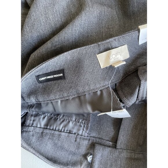 New! LOFT Outlet Size 4 Charcoal Gray CurvyFit Dress Trousers Straight Leg Stret - Picture 3 of 10